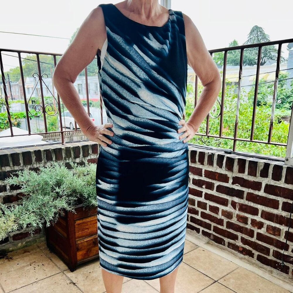 Women's Navy and White Dress